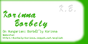 korinna borbely business card